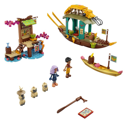 LEGO® Disney Princess Boun’s Boat Toy 43185 with shrimp boat, dock, mini-doll figures, and market.