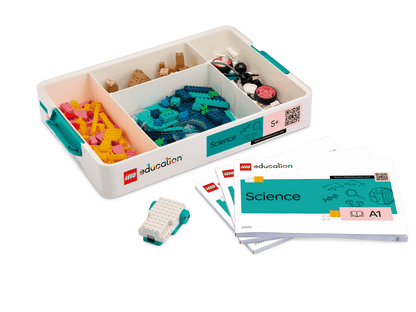 LEGO® Education Science Year 1-3 kit with building blocks and lesson materials for interactive learning.