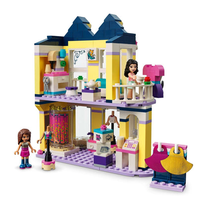 LEGO® Friends Emma's Fashion Shop Play Set 41427 featuring a colorful fashion store, studio, and two mini-dolls.