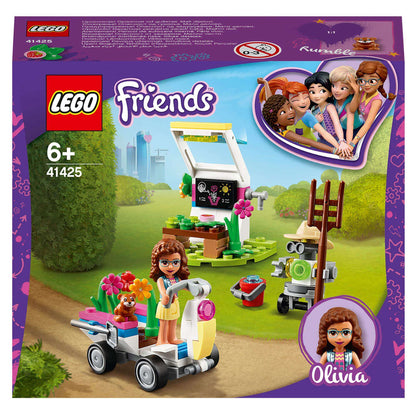 LEGO Friends Olivia's Flower Garden Play Set 41425 features a colorful greenhouse, plant accessories, and a cheerful vehicle.