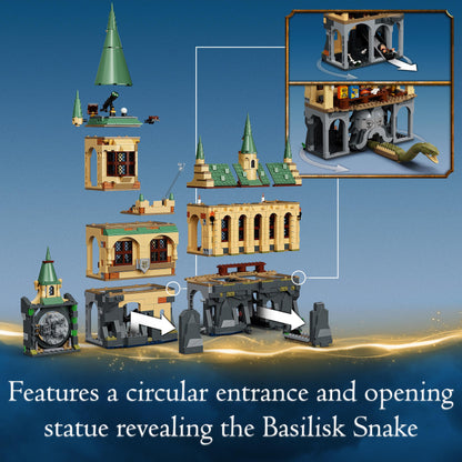 LEGO Harry Potter Hogwarts Secrets Chamber Set 76389 showcasing the circular entrance and revealing the Basilisk Snake.