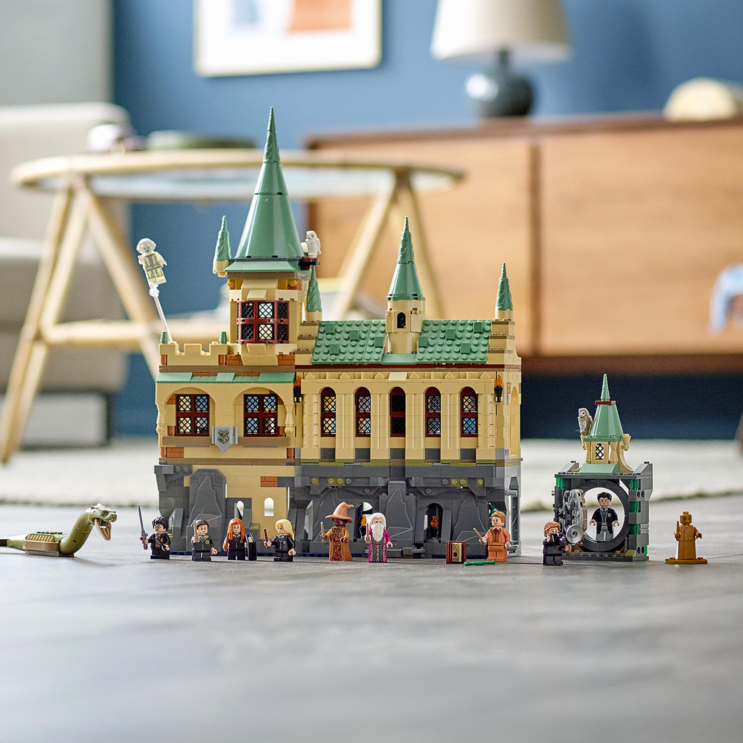 LEGO Harry Potter Chamber of Secrets set 76389 featuring Hogwarts, Great Hall, and minifigures for imaginative play.