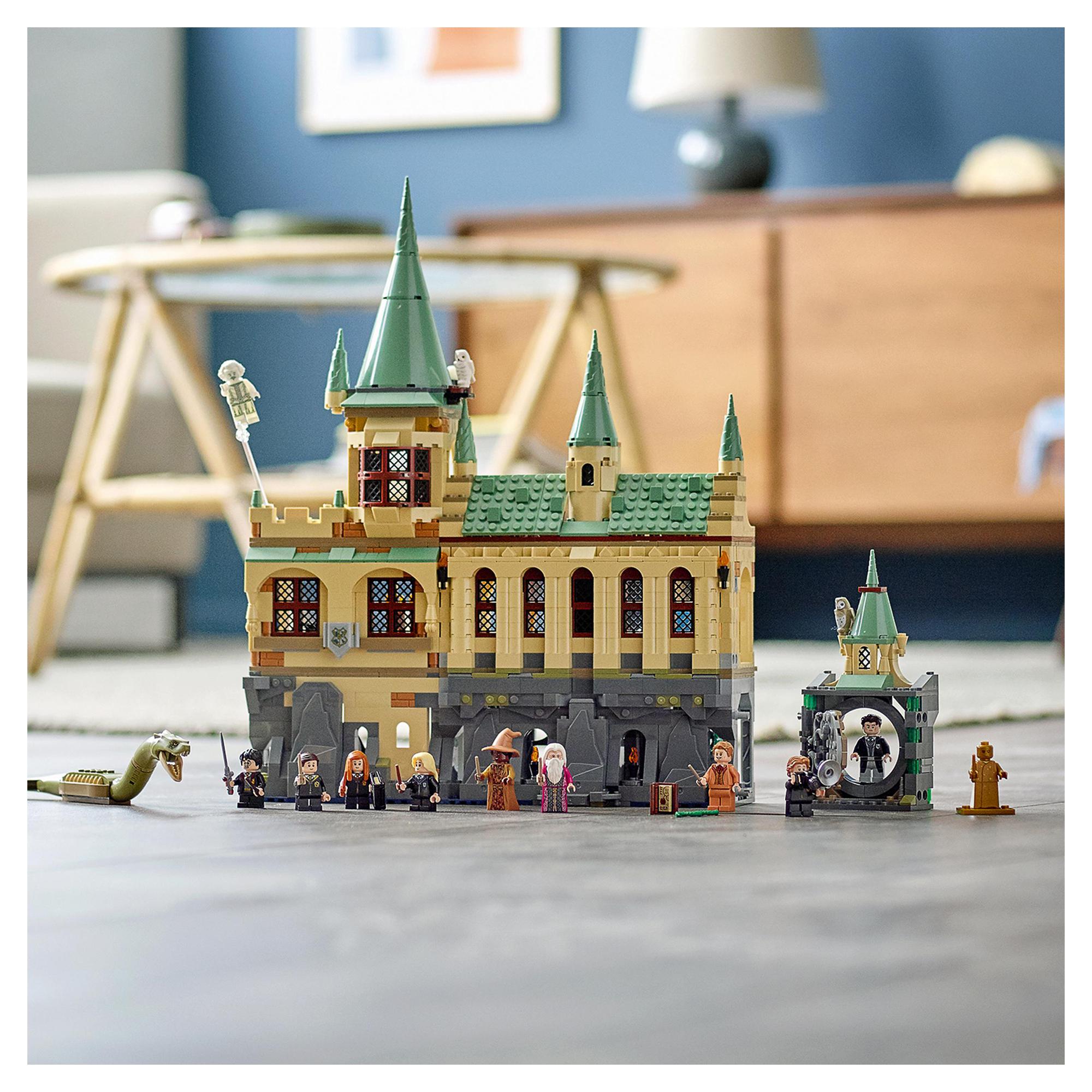LEGO Harry Potter Hogwarts Secrets Chamber Set 76389 with minifigures and detailed castle design, perfect for play and display.