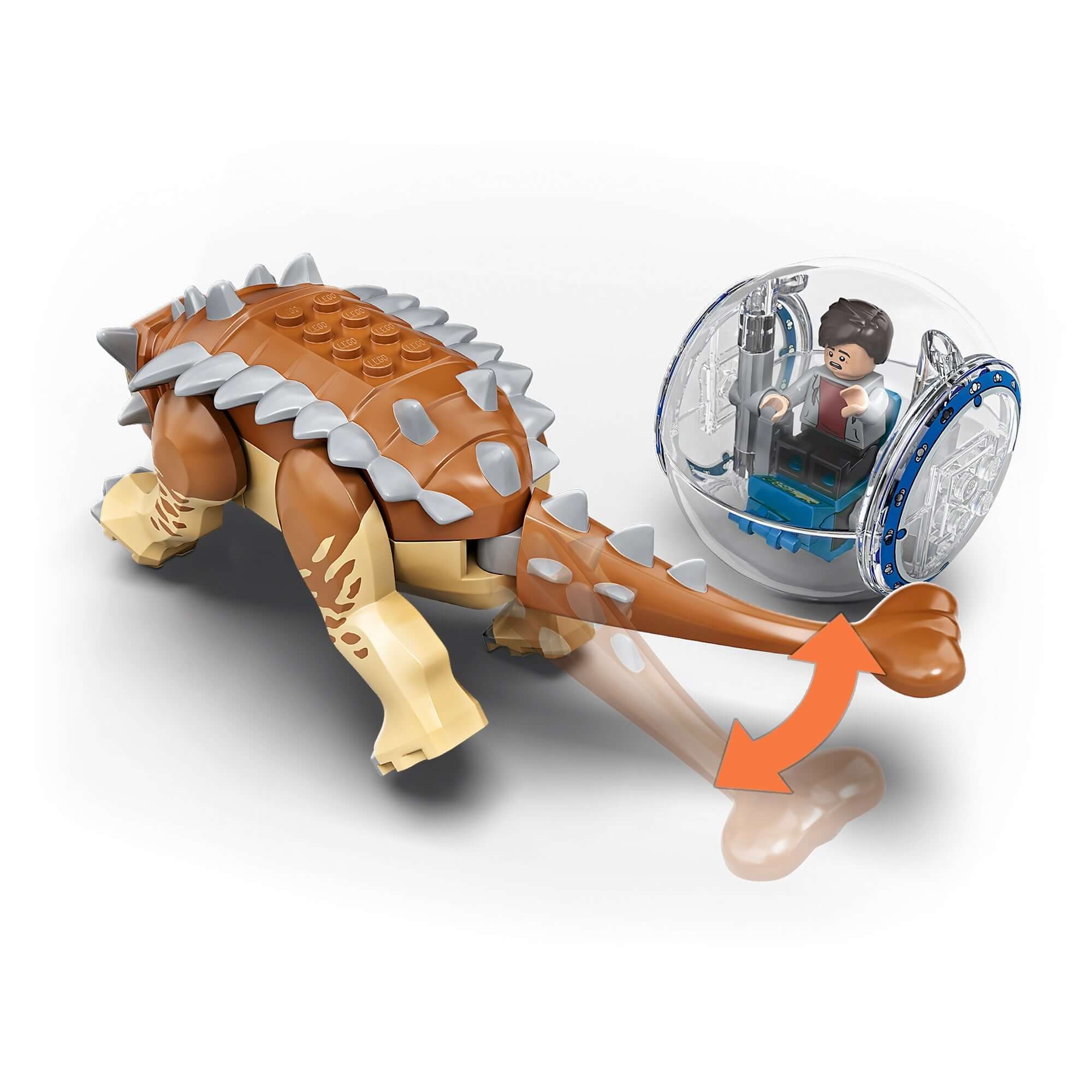 LEGO® Jurassic World Indominus Rex vs. Ankylosaurus playset with gyrosphere and action features.