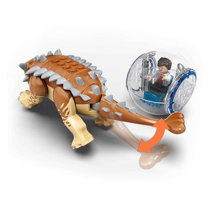 LEGO® Jurassic World Indominus Rex vs. Ankylosaurus playset with gyrosphere and action features.