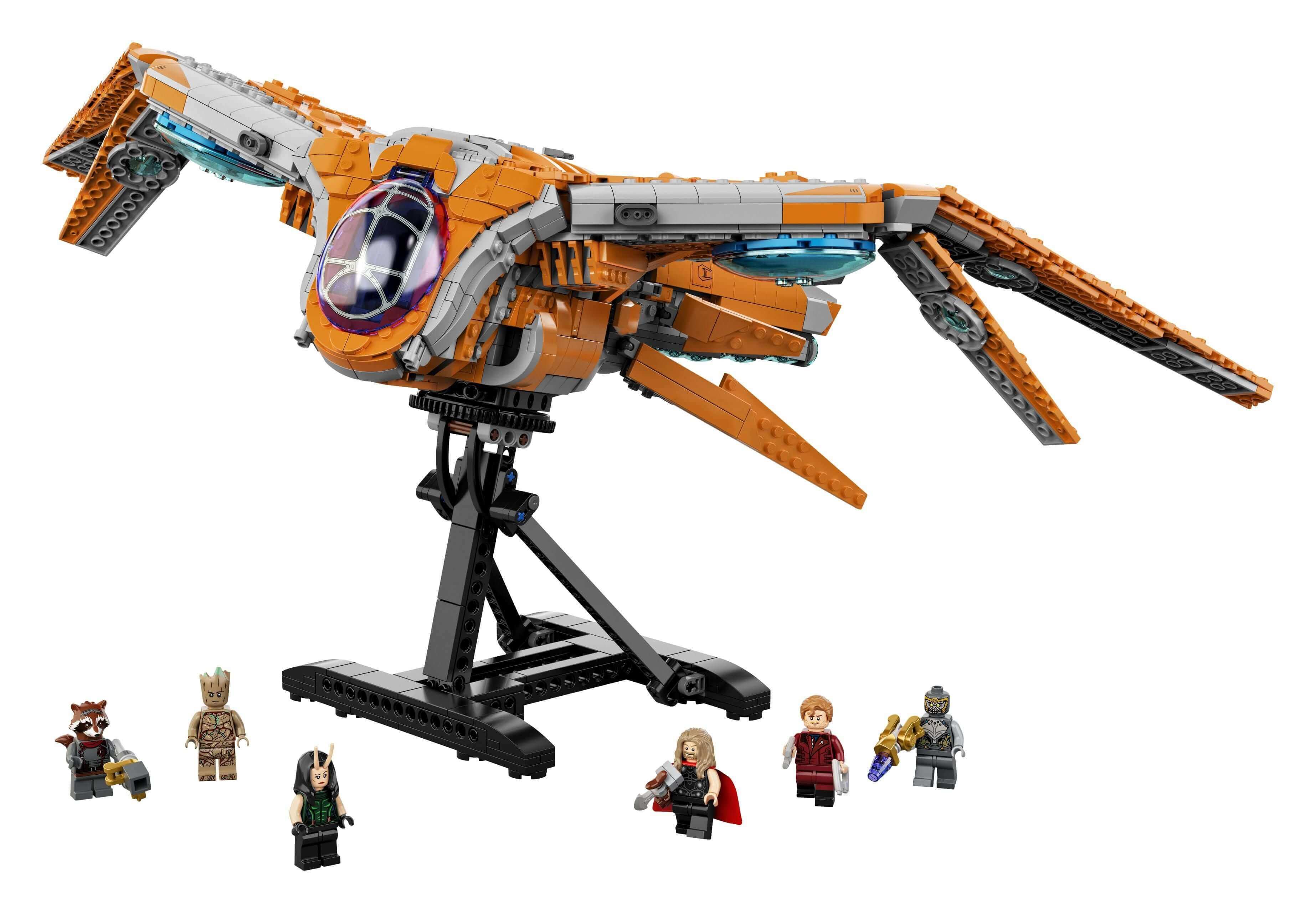 LEGO® Marvel Guardians' Ship Avengers Set 76193 with minifigures, realistic spaceship model for fans of the Avengers.