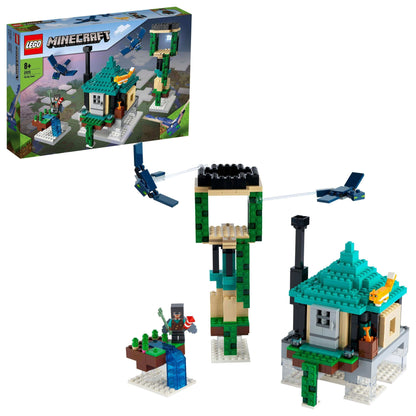 LEGO Minecraft The Sky Tower Building Set 21173 featuring reconfigurable sky buildings and diverse environments.