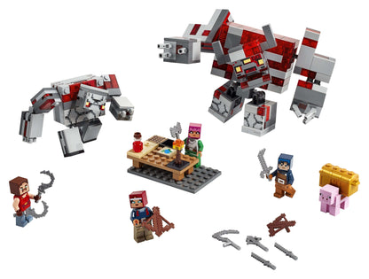 LEGO® Minecraft The Redstone Battle Set 21163 featuring characters, giants, and role-play adventures.