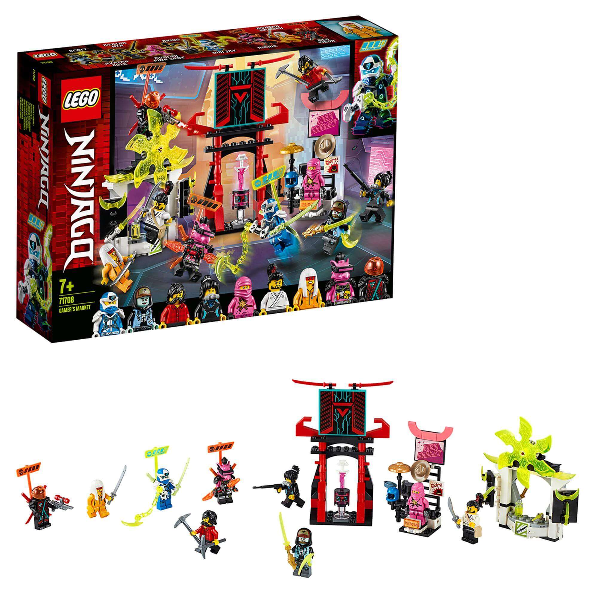 LEGO NINJAGO Gamer's Market Set 71708 features 9 minifigures and an exciting toy market for Prime Empire fans.
