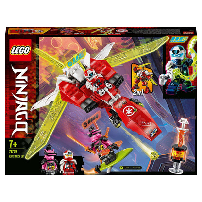 LEGO NINJAGO Kai's Mech Jet 2in1 Set 71707 featuring mech and jet builds for kids' racing battles.