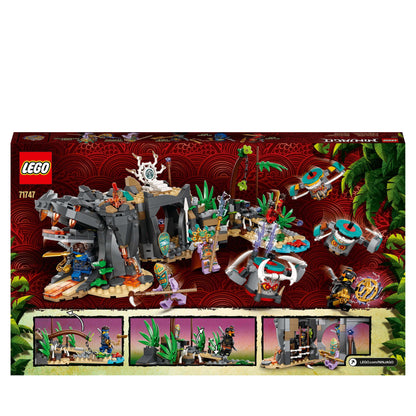 LEGO® NINJAGO The Keepers’ Village set 71747 with traps, prison, and heroes for exciting rescue missions.