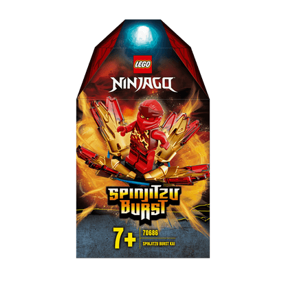 LEGO® NINJAGO Spinjitzu Burst Kai Spinner Toy 70686 packaging, designed for children ages 7 and up.