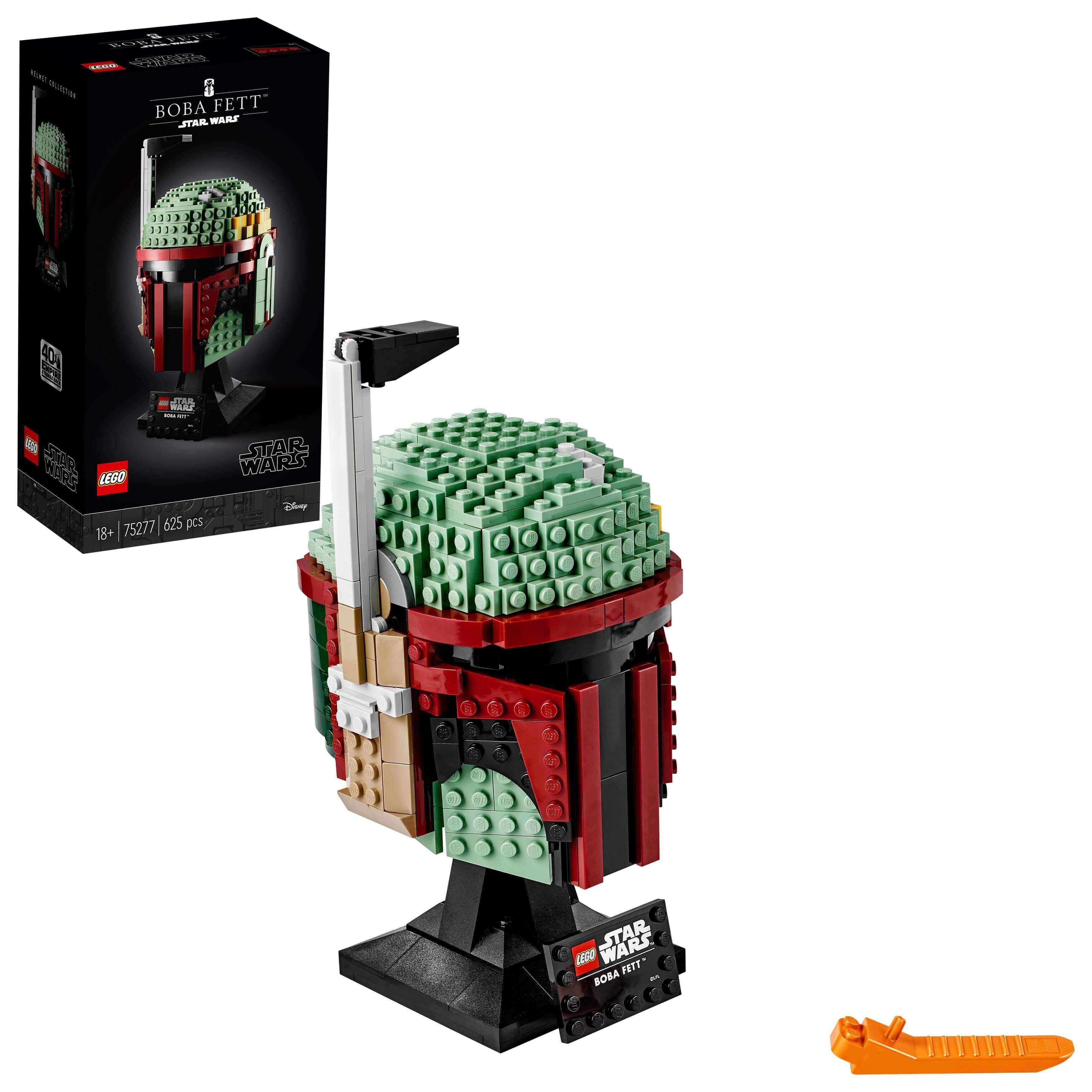 LEGO Star Wars Boba Fett Helmet Building Set 75277, detailed collectible model for adults and advanced builders.