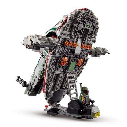 LEGO® Star Wars Boba Fett’s Starship Set 75312 showcasing intricate details and Boba Fett minifigure for fans.