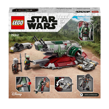 LEGO Star Wars Boba Fett's Starship Set 75312 with figures for play and display, ideal for The Mandalorian fans.