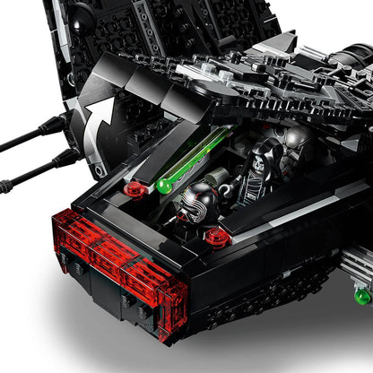 LEGO Star Wars Kylo Ren's Shuttle Set 75256 showcasing detailed interior and figures for collectors and fans.