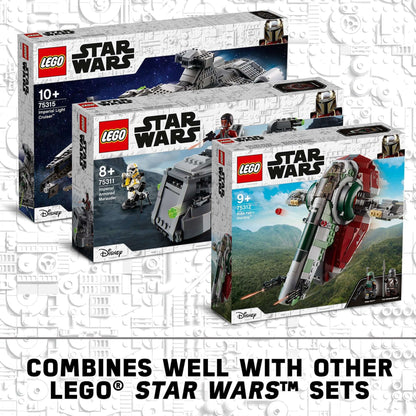 LEGO® Star Wars sets including Boba Fett’s Starship, designed for fans to combine and display in play.