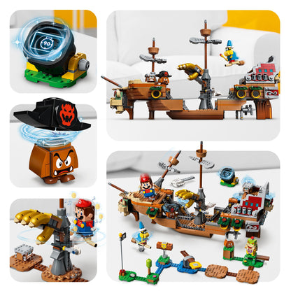 LEGO® Super Mario Bowser Airship Expansion Set 71391 showcasing Bowser's airship with characters and interactive features.