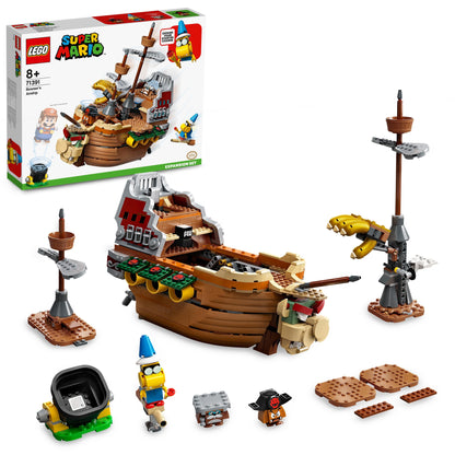 LEGO® Super Mario Bowser Airship Expansion Set 71391 with characters and buildable features for creative play.