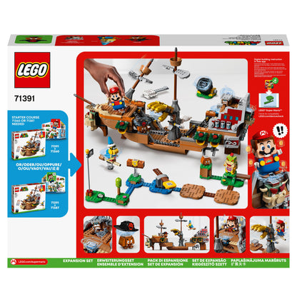 LEGO® Super Mario Bowser Airship Expansion Set 71391, featuring Bowser’s airship and Mario gameplay components.