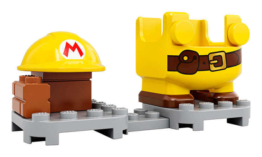 LEGO® Super Mario™ Builder Mario Power-Up Pack with construction hat and yellow pants accessory for interactive gaming.