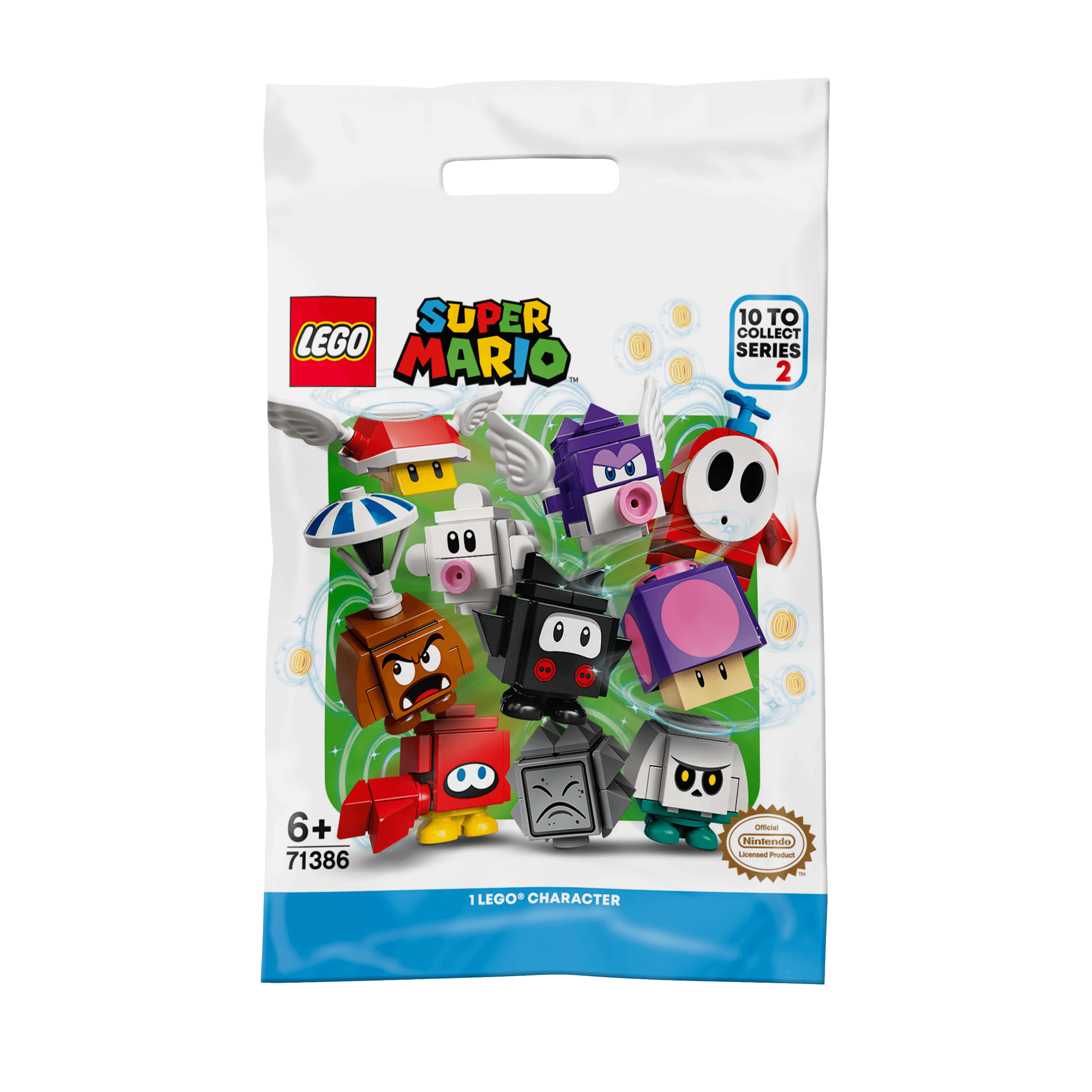 LEGO® Super Mario Character Packs Series 2 71386 featuring 10 buildable characters for kids to collect and enhance gameplay.