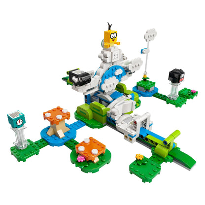 LEGO® Super Mario Lakitu Sky World Expansion Set 71389 featuring cloud-spinning action and iconic characters for kids.