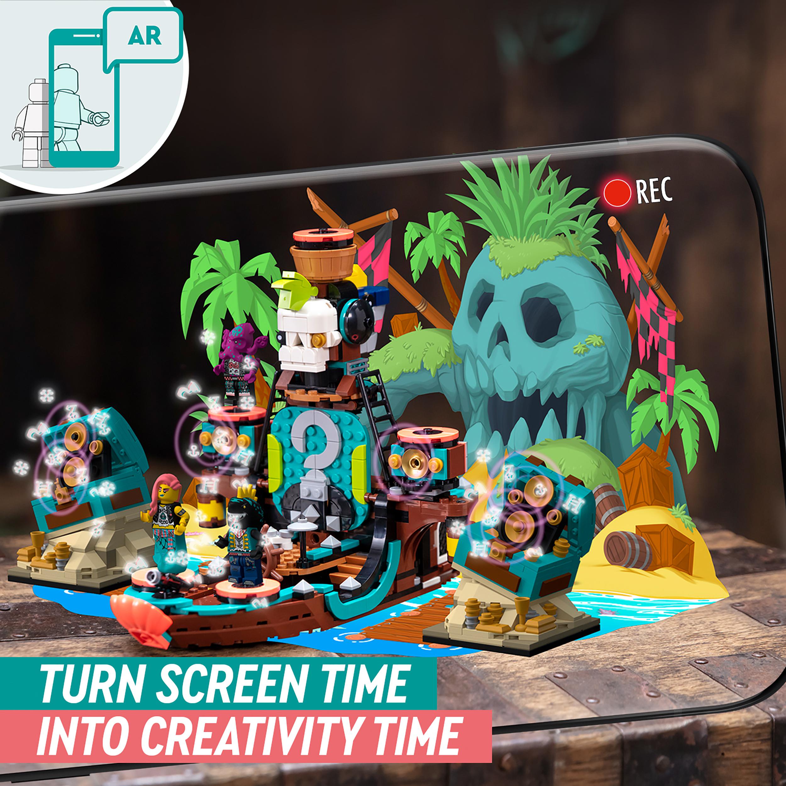 LEGO® VIDIYO Punk Pirate Ship BeatBox Set 43114 showcases colorful pirate ship model with AR features and creative play.