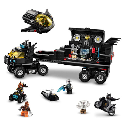 LEGO DC Batman Mobile Bat Base Truck Toy 76160 with vehicles, gadgets, and 6 LEGO minifigures for epic adventures.