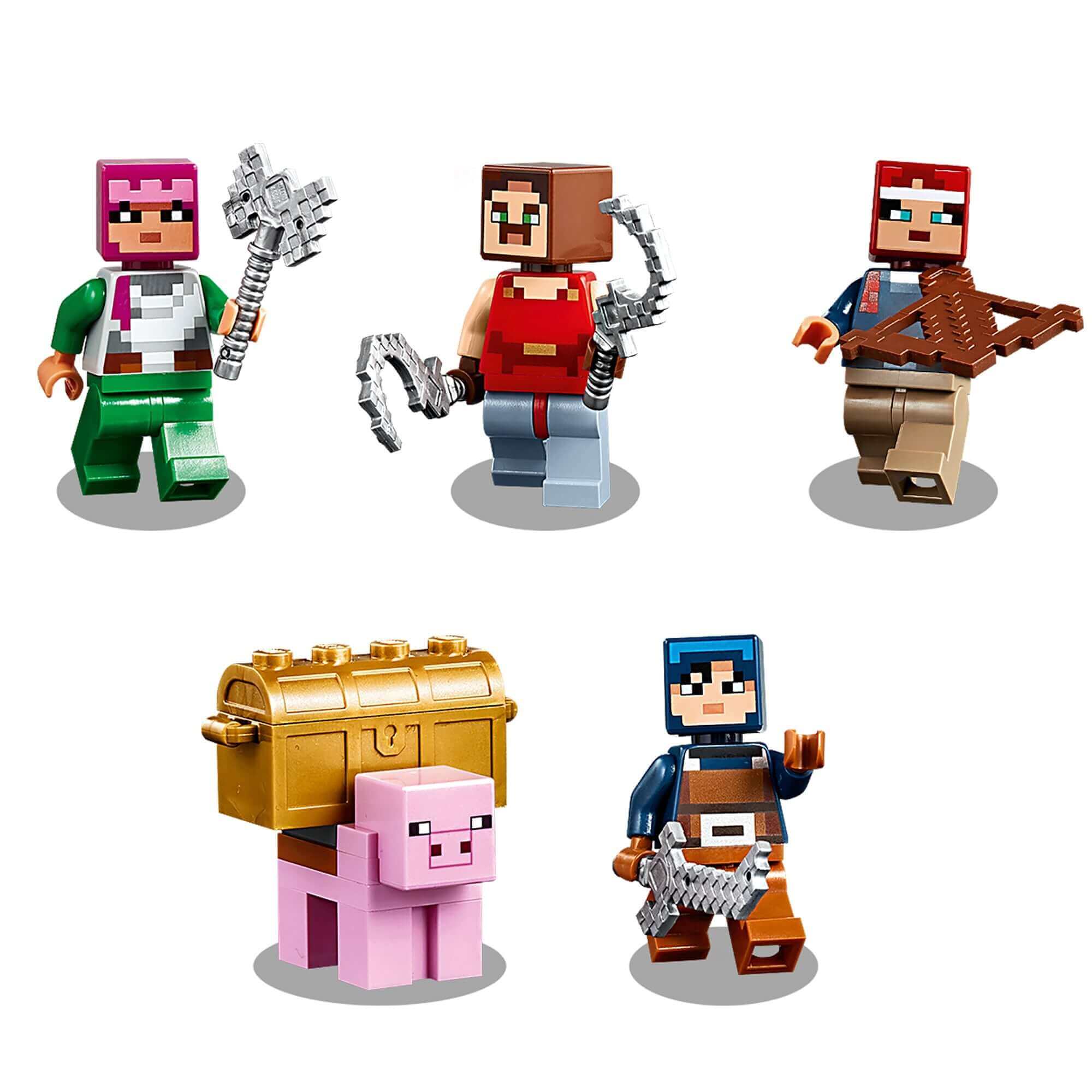 LEGO Minecraft The Redstone Battle Set 21163 with posable characters and accessories for role-play adventures.