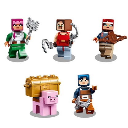 LEGO Minecraft The Redstone Battle Set 21163 with posable characters and accessories for role-play adventures.