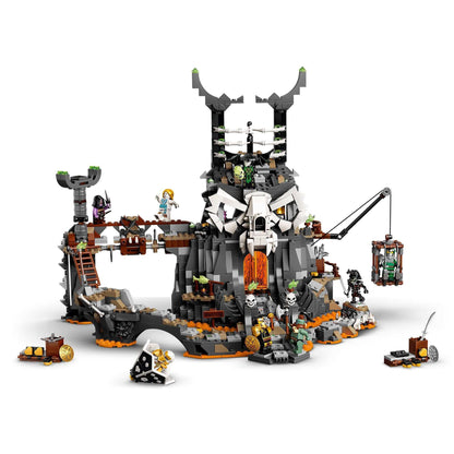 LEGO NINJAGO Skull Sorcerer's Dungeons 2in1 Set 71722 with minifigures and interactive play features.