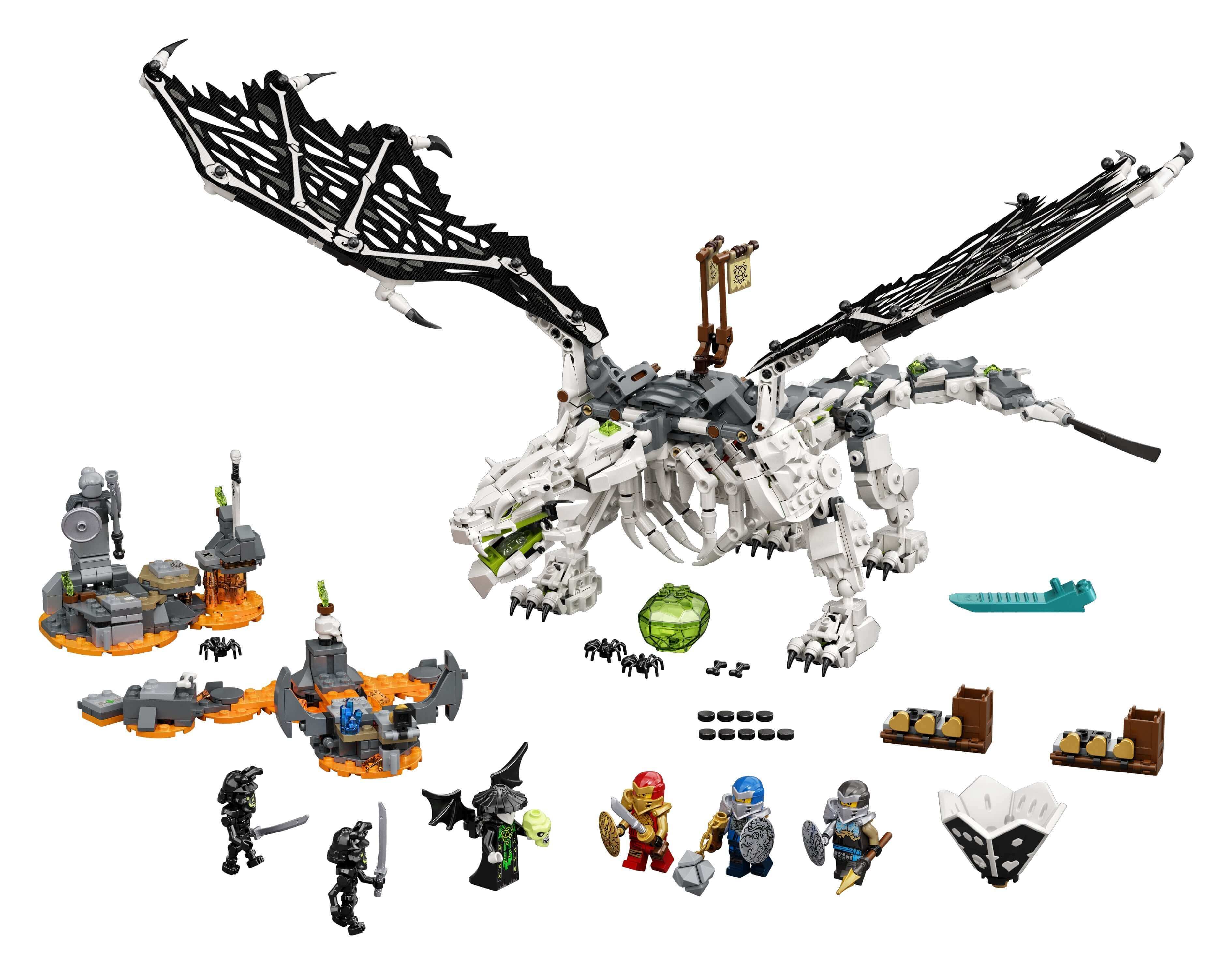 LEGO NINJAGO Skull Sorcerer's Dragon 2in1 Toy 71721 with dragon, heroes, and battle scene for creative play.