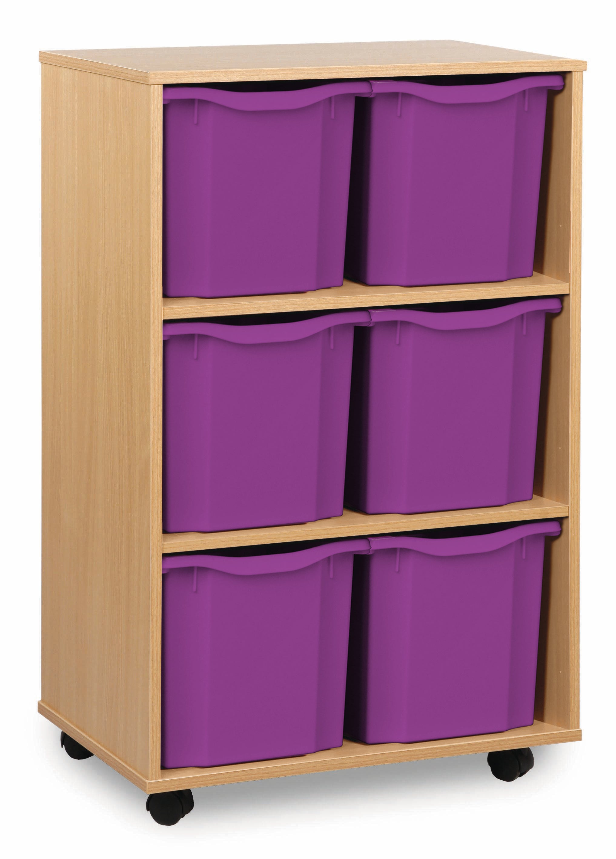 Monarch 6 Quad-Tray Mobile Storage Unit – Beech