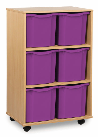 Monarch 6 Quad-Tray Mobile Storage Unit – Beech