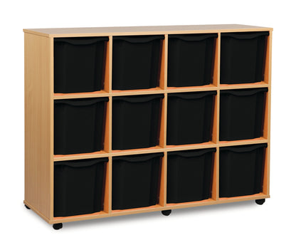 Monarch 12 Quad-Tray Mobile Storage Unit – Beech