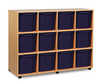 Monarch 12 Quad-Tray Mobile Storage Unit – Beech