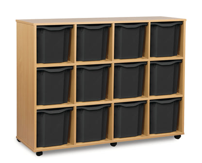 Monarch 12 Quad-Tray Mobile Storage Unit – Beech