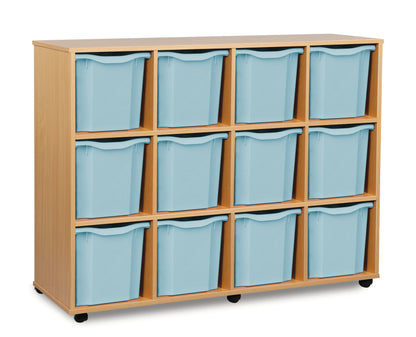 Monarch 12 Quad-Tray Mobile Storage Unit – Beech