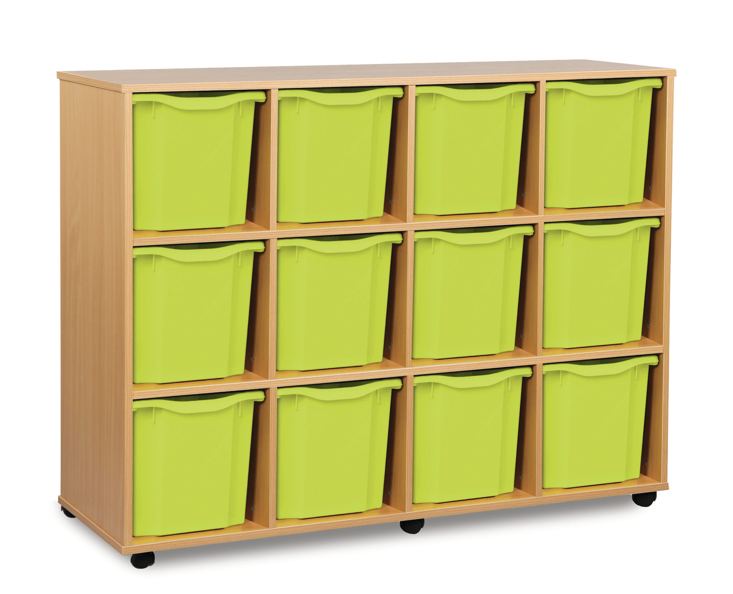 Monarch 12 Quad-Tray Mobile Storage Unit – Beech