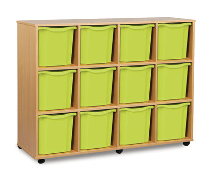 Monarch 12 Quad-Tray Mobile Storage Unit – Beech
