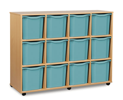 Monarch 12 Quad-Tray Mobile Storage Unit – Beech