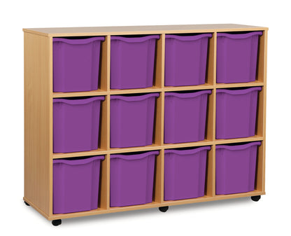 Monarch 12 Quad-Tray Mobile Storage Unit – Beech