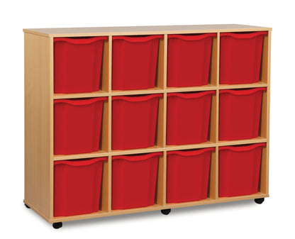 Monarch 12 Quad-Tray Mobile Storage Unit – Beech