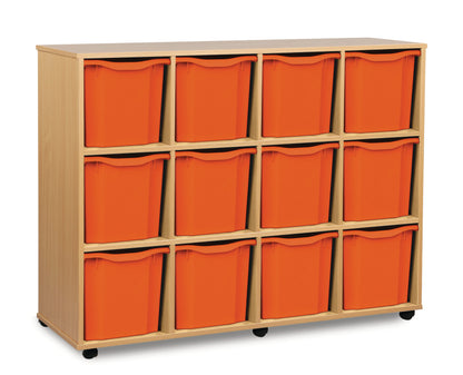 Monarch 12 Quad-Tray Mobile Storage Unit – Beech