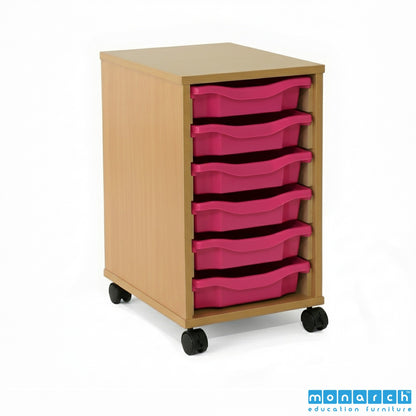 Monarch 6 Tray Mobile Storage Unit – Beech