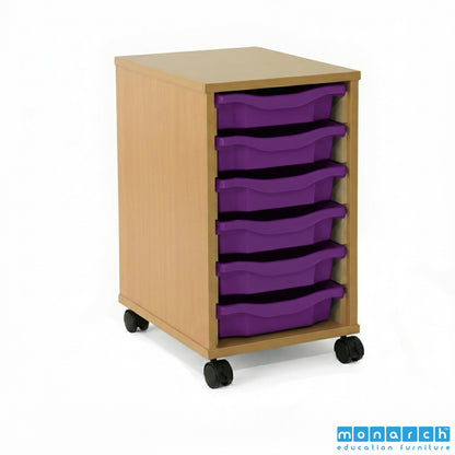 Monarch 6 Tray Mobile Storage Unit – Beech