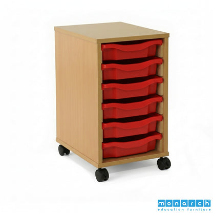 Monarch 6 Tray Mobile Storage Unit – Beech