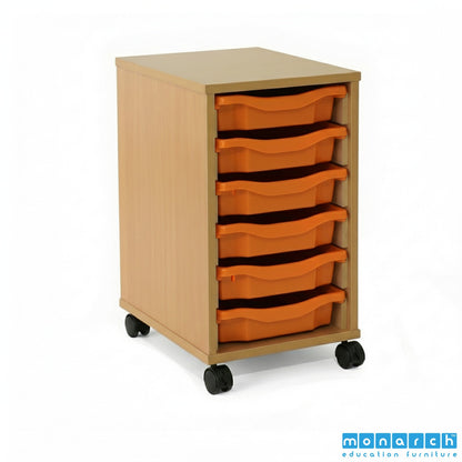 Monarch 6 Tray Mobile Storage Unit – Beech