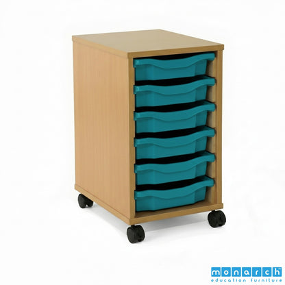Monarch 6 Tray Mobile Storage Unit – Beech